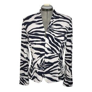 Women's Nueva Zebra Stretch Blazer Jacket, Size 10